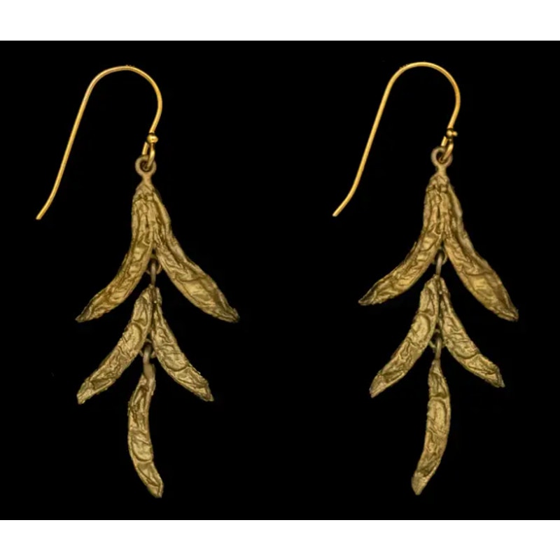 Michael Michaud Hosta Post Dangle Wire Earrings
